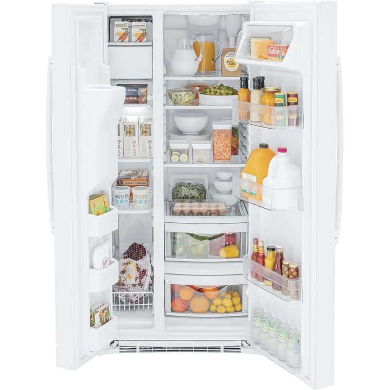 GE 33-inch, 23 cu. ft. Side-By-Side Refrigerator with Water and Ice Dispensing System GSS23GGPWW IMAGE 3