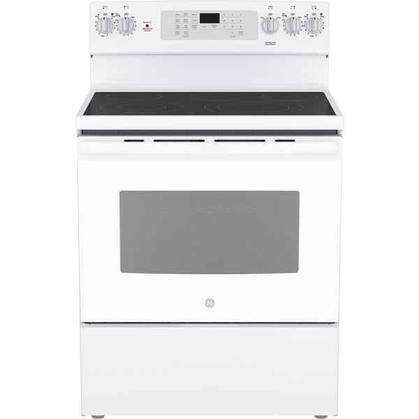 GE 30-inch Freestanding Electric Range with Convection Technology JCB840DVWW IMAGE 1