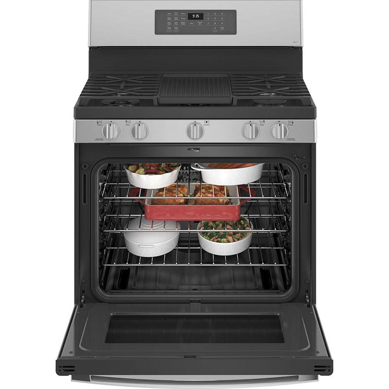 GE Profile 30-inch Freestanding Gas Range with True European Convection Technology PCGB935YPFS IMAGE 3