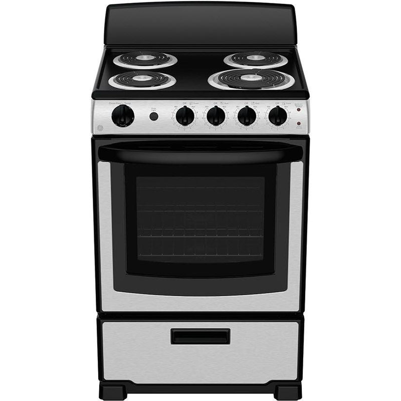 GE 24-inch Freestanding Electric Range with 4 Elements JCAS300RPSS IMAGE 1