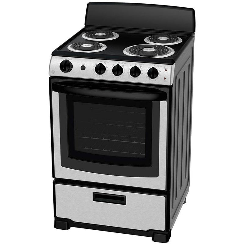 GE 24-inch Freestanding Electric Range with 4 Elements JCAS300RPSS IMAGE 2