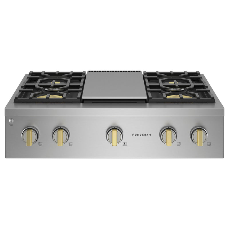 Monogram 36-inch Gas Rangetop with Griddle ZGU364NDTSS IMAGE 1
