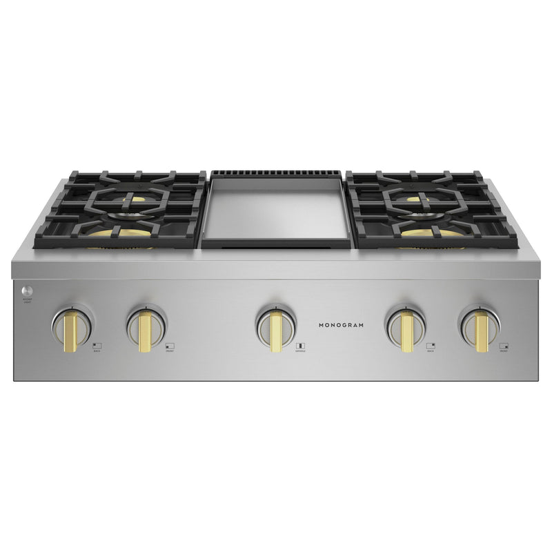 Monogram 36-inch Gas Rangetop with Griddle ZGU364NDTSS IMAGE 3