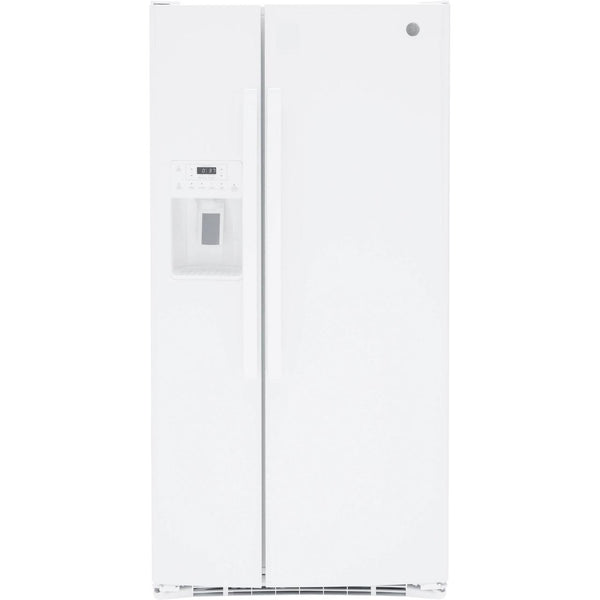 GE 33-inch, 23 cu. ft. Side-By-Side Refrigerator with Water and Ice Dispensing System GSS23GGPWW IMAGE 1