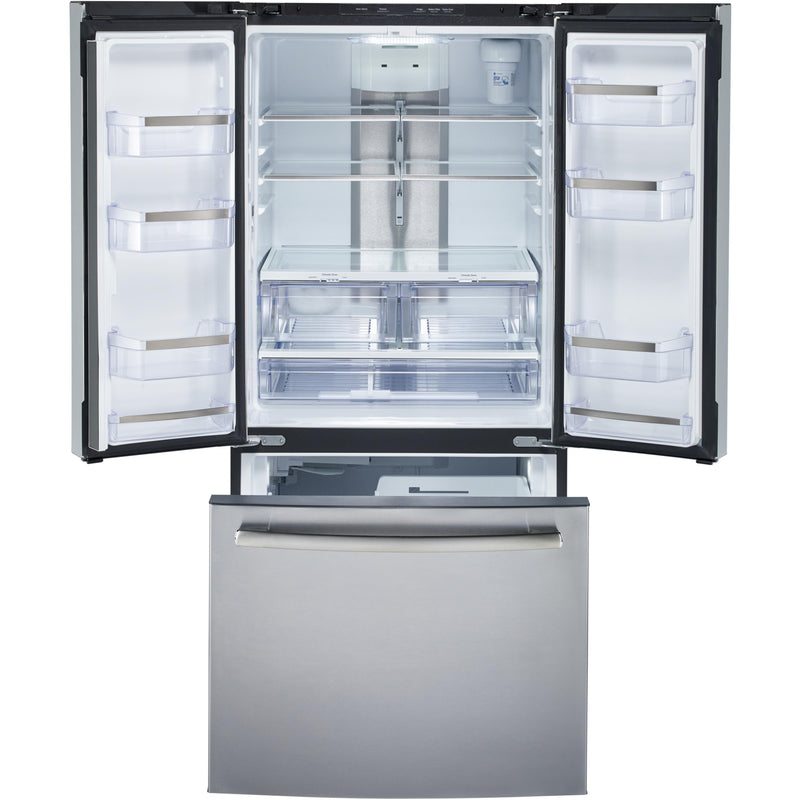 GE Profile 30-inch, 20.8 cu. ft. French 3-Door Refrigerator with Internal Water Dispenser PNE21NYRKFS IMAGE 2