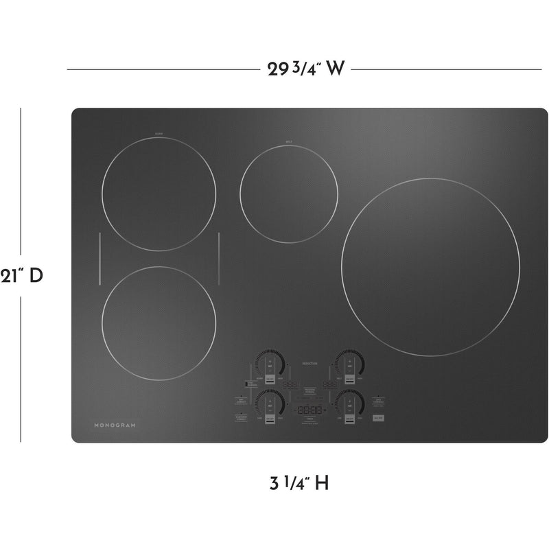 Monogram 30-inch Built-In Induction Cooktop with Wi-Fi Connect ZHU30RDTBB IMAGE 7