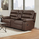 C.A. Munro Limited Reclining Fabric Loveseat with Console MAF1820 CC IMAGE 1