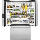  Monogram 36-inch, 23.1 cu. ft. Counter-Depth French 3-Door Refrigerator with Wi-Fi ZWE23NSYSS IMAGE 2